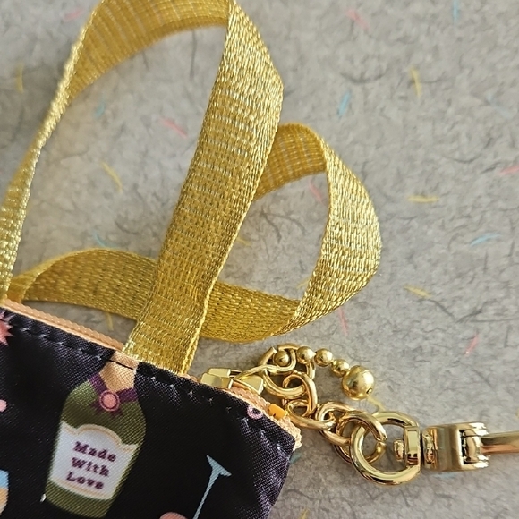 Chic Black Mini Tote with Gold Handles Coin Purse - Picture 5 of 15